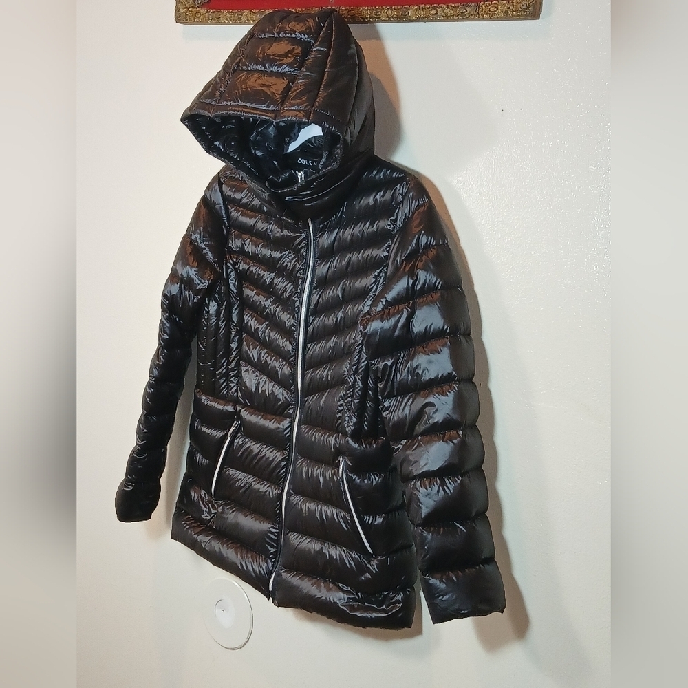 Cole Haan Women's Puffer Active hoodie jacket in Black size Small - Picture 3 of 12